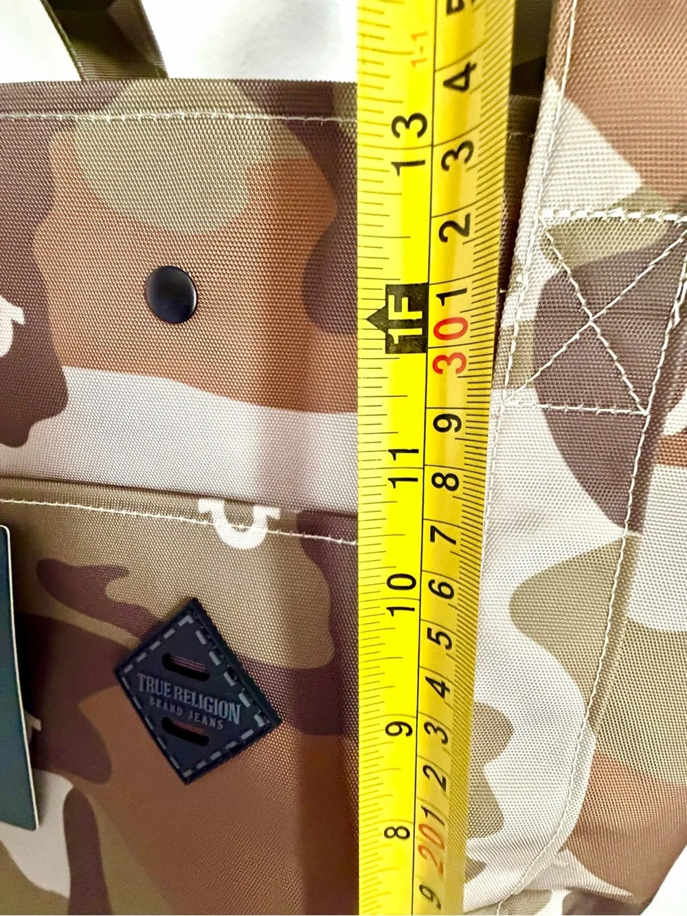 True Religion Dribble Camo Tote Bag. Y2K Utility Streetwear Granola Outdoor Gorp